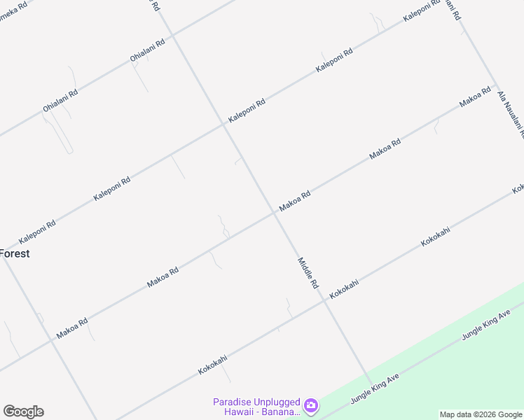 map of restaurants, bars, coffee shops, grocery stores, and more near Middle Road in Pāhoa