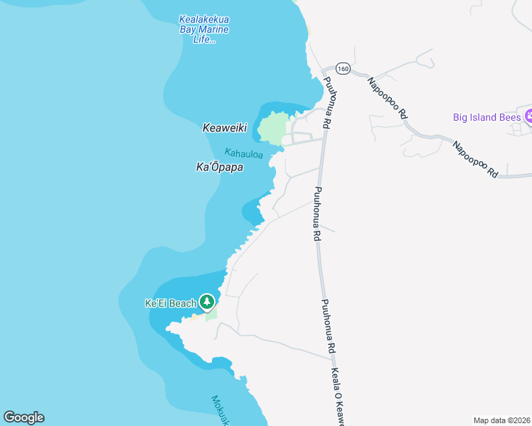 map of restaurants, bars, coffee shops, grocery stores, and more near 83-566 Ke'EI Road in Captain Cook