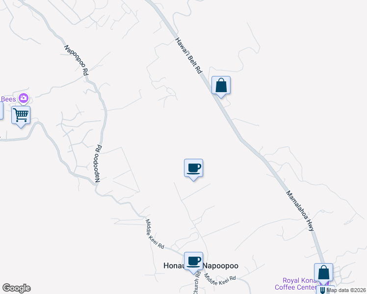 map of restaurants, bars, coffee shops, grocery stores, and more near 83-5662 Rock Bottom Road in Captain Cook