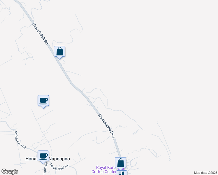 map of restaurants, bars, coffee shops, grocery stores, and more near 83-5586 Mamalahoa Highway in Captain Cook