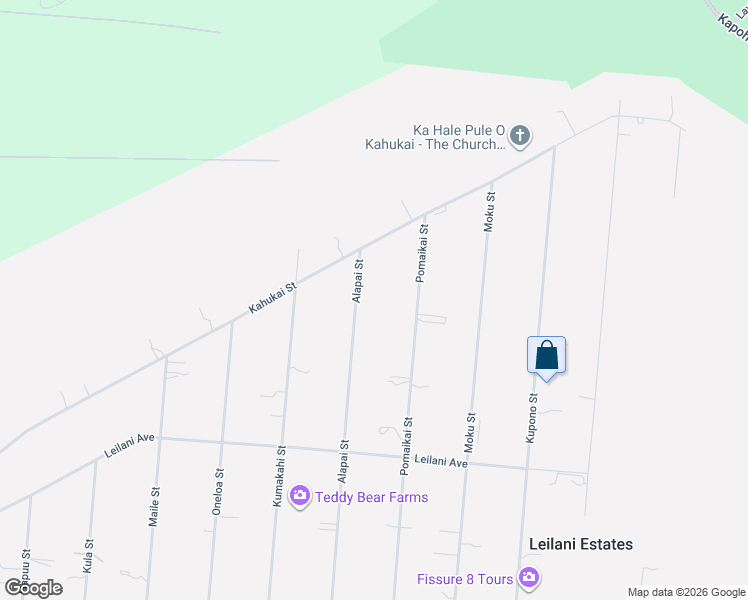 map of restaurants, bars, coffee shops, grocery stores, and more near 13-3433 Alapai Street in Pāhoa