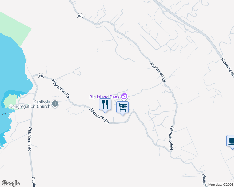 map of restaurants, bars, coffee shops, grocery stores, and more near 82-1200 Meli Road in Captain Cook