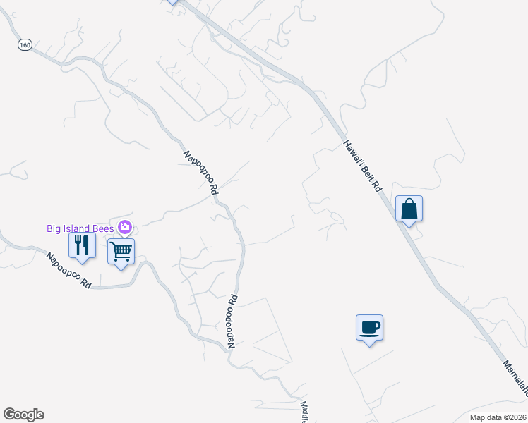 map of restaurants, bars, coffee shops, grocery stores, and more near 83-5782 Napoopoo Road in Captain Cook