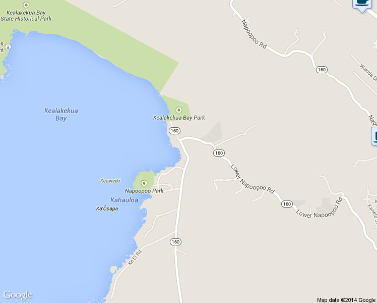 map of restaurants, bars, coffee shops, grocery stores, and more near 82-6016 Puuhonua Road in Captain Cook