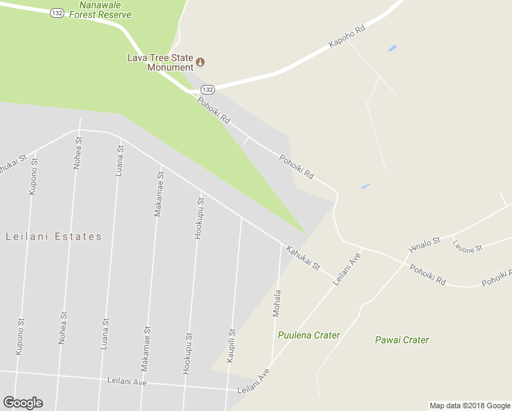 map of restaurants, bars, coffee shops, grocery stores, and more near 13-690 Kahukai Street in Pāhoa