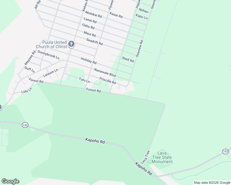 map of restaurants, bars, coffee shops, grocery stores, and more near 14-881 Hapuu Road in Pāhoa