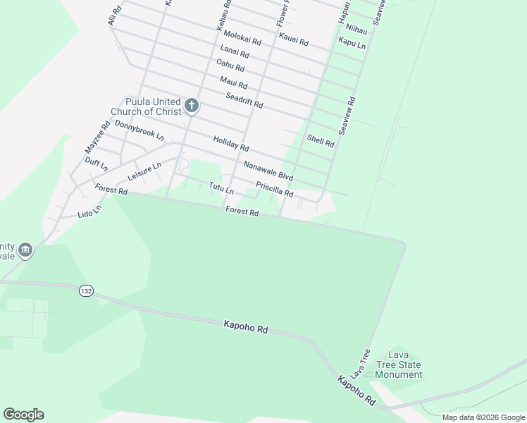 map of restaurants, bars, coffee shops, grocery stores, and more near 14-3543 Forest Road in Pāhoa