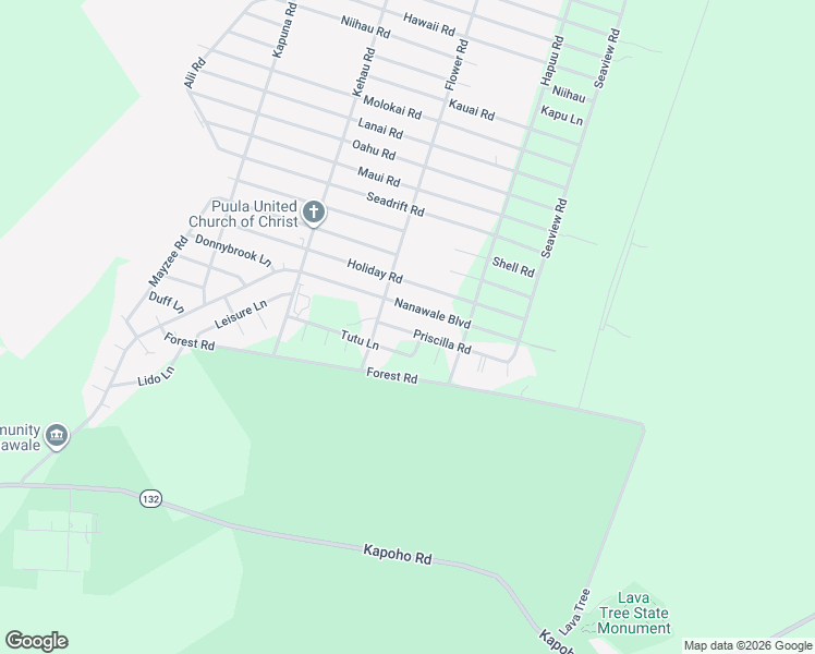 map of restaurants, bars, coffee shops, grocery stores, and more near 14-922 Priscilla Road in Pāhoa
