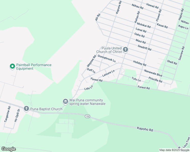 map of restaurants, bars, coffee shops, grocery stores, and more near 14-3406 Nanawale Boulevard in Pāhoa