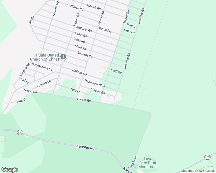 map of restaurants, bars, coffee shops, grocery stores, and more near 14-3575 Nanawale Boulevard in Pāhoa