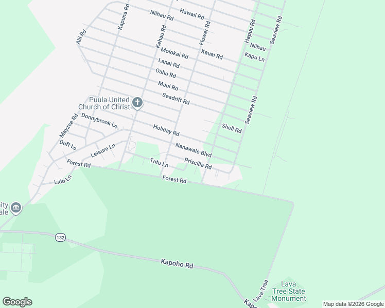 map of restaurants, bars, coffee shops, grocery stores, and more near 14-3552 Nanawale Boulevard in Pāhoa