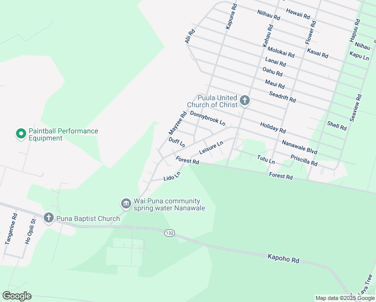 map of restaurants, bars, coffee shops, grocery stores, and more near 14-3406 Nanawale Boulevard in Pāhoa