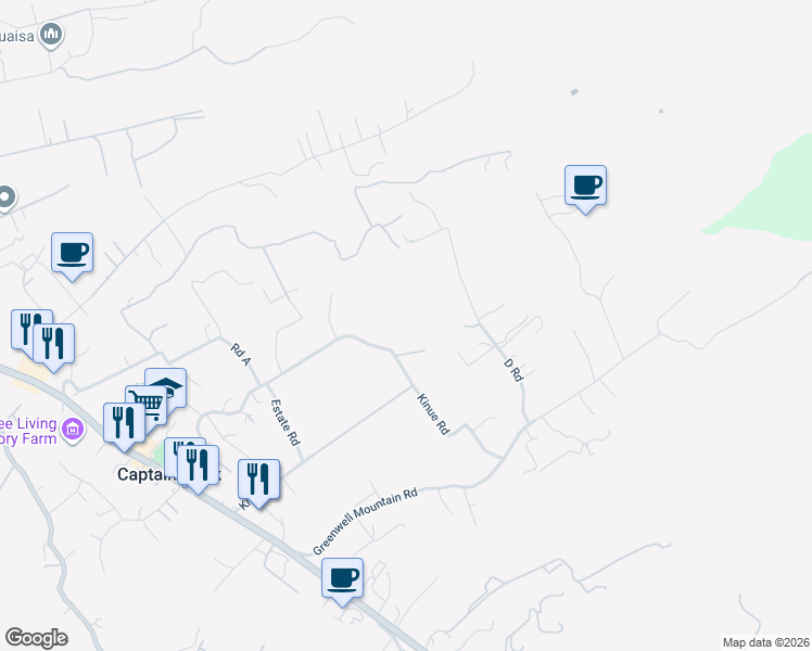 map of restaurants, bars, coffee shops, grocery stores, and more near 82-1161 Kinue Road in Captain Cook