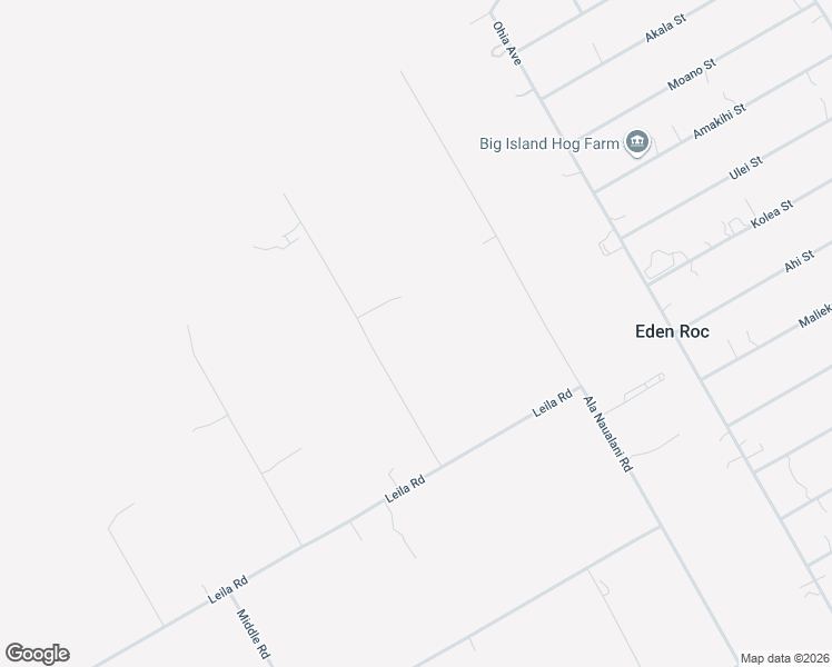 map of restaurants, bars, coffee shops, grocery stores, and more near 113255 Malia Aina Road in Pāhoa