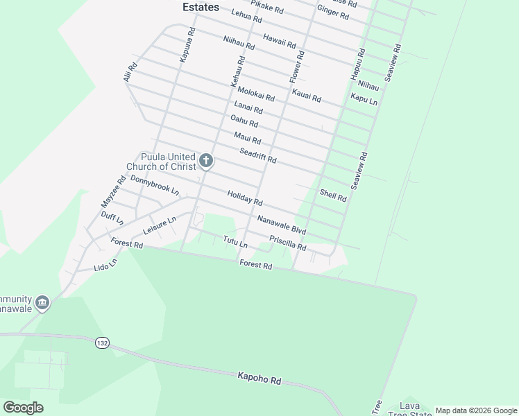 map of restaurants, bars, coffee shops, grocery stores, and more near 14-3534 Holiday Road in Pāhoa