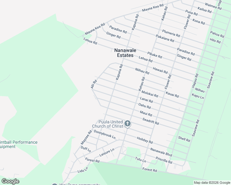 map of restaurants, bars, coffee shops, grocery stores, and more near 14-3432 Lanai Road in Pāhoa