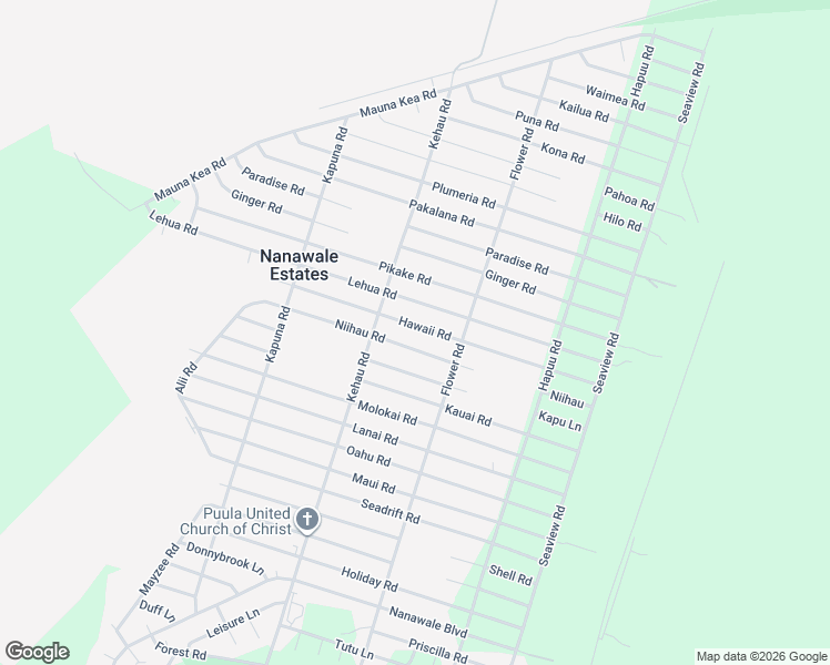 map of restaurants, bars, coffee shops, grocery stores, and more near 14-3524 Niihau Road in Pāhoa