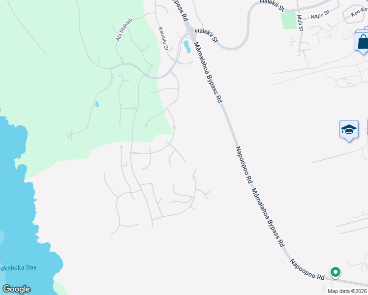 map of restaurants, bars, coffee shops, grocery stores, and more near 81-6584 Ka Waena Way in Kealakekua