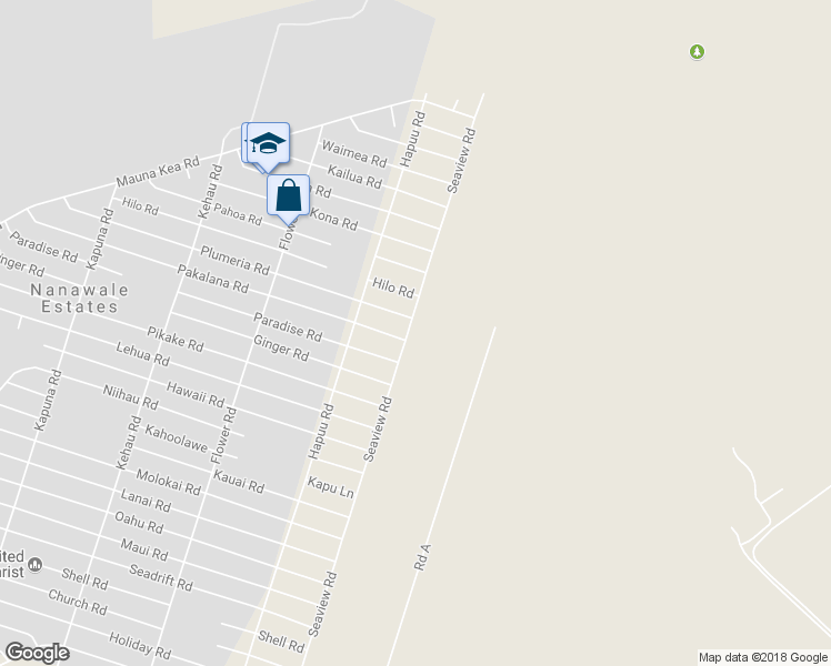 map of restaurants, bars, coffee shops, grocery stores, and more near 14-635 Seaview Road in Pāhoa