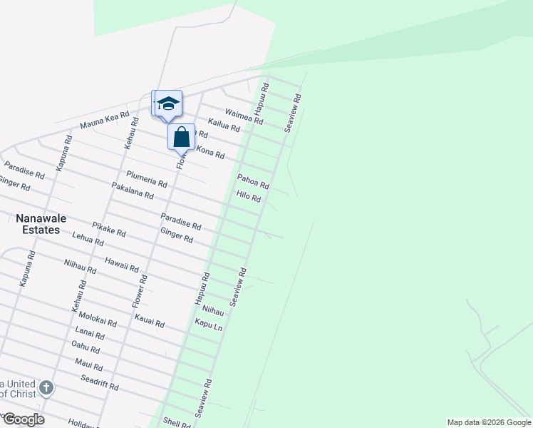 map of restaurants, bars, coffee shops, grocery stores, and more near 14-635 Seaview Road in Pāhoa