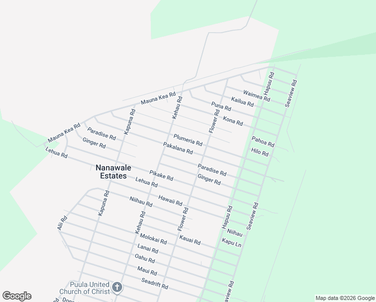 map of restaurants, bars, coffee shops, grocery stores, and more near Pakalana Road in Hawaii County