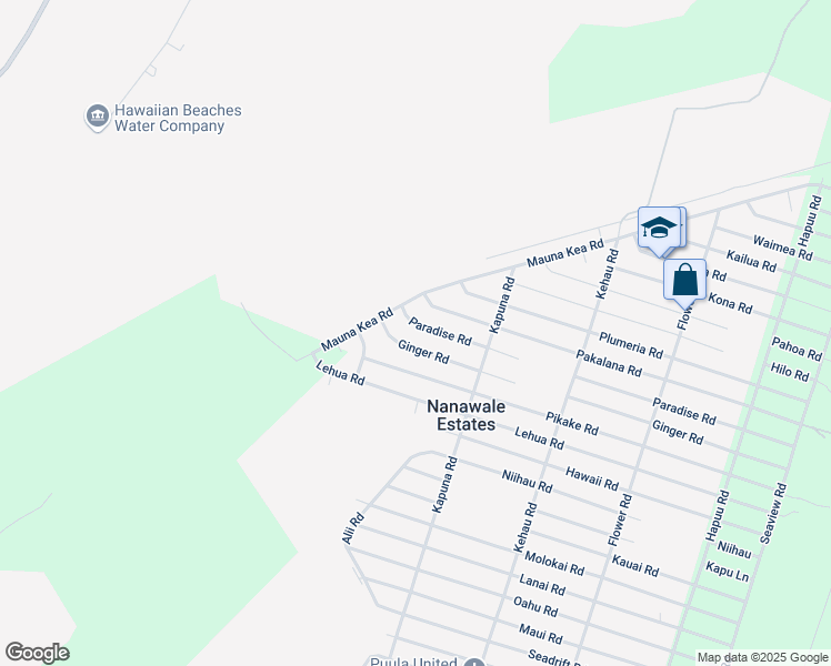 map of restaurants, bars, coffee shops, grocery stores, and more near 14-3362 Paradise Road in Pāhoa