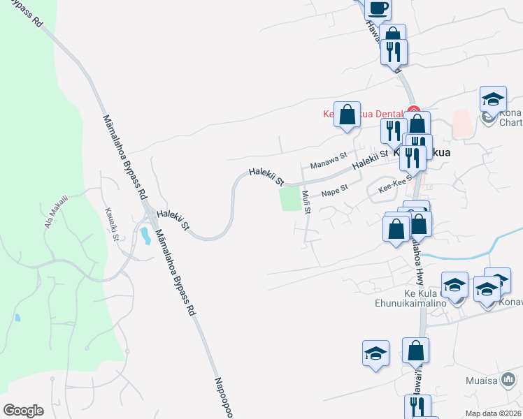 map of restaurants, bars, coffee shops, grocery stores, and more near 81-868 Haleki'i Street in Kealakekua