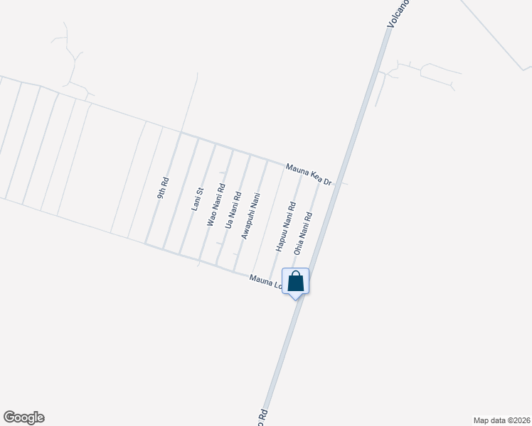 map of restaurants, bars, coffee shops, grocery stores, and more near 18-2008 Nau Nani Road in Volcano