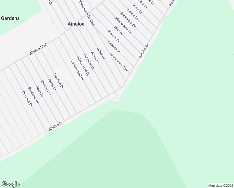 map of restaurants, bars, coffee shops, grocery stores, and more near 16-2431 Ainaloa Drive in Hilo