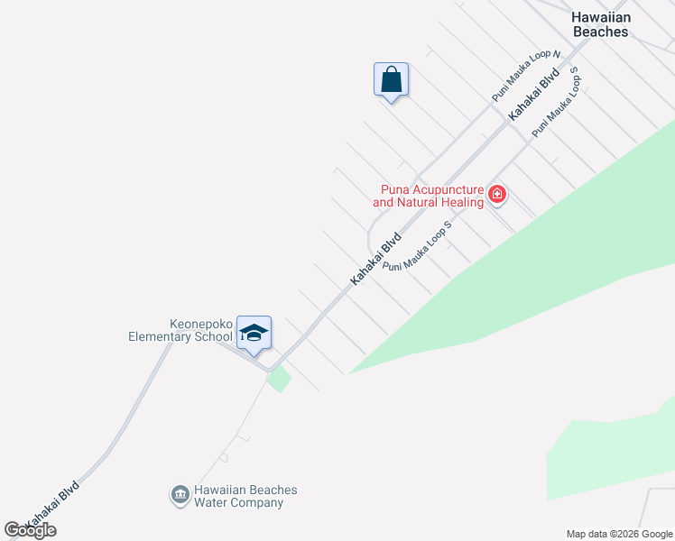 map of restaurants, bars, coffee shops, grocery stores, and more near 15-790 Kahakai Boulevard in Pāhoa