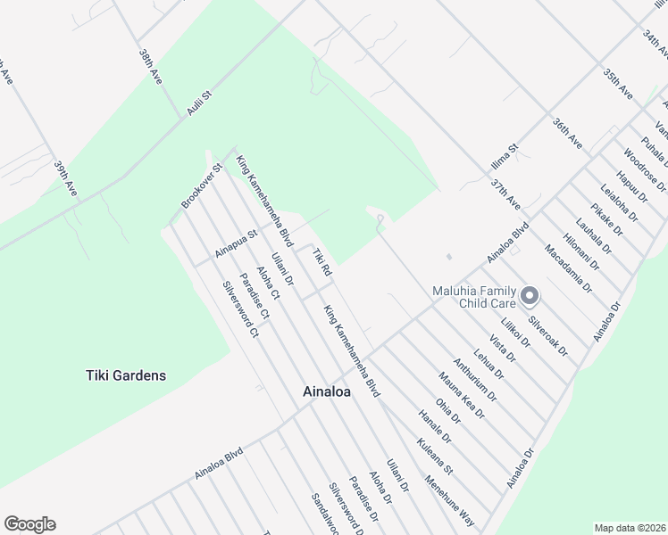map of restaurants, bars, coffee shops, grocery stores, and more near 16-2003 Tiki Road in Pāhoa