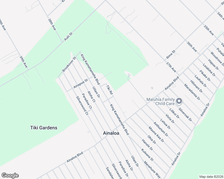 map of restaurants, bars, coffee shops, grocery stores, and more near 16-2003 Tiki Road in Pāhoa