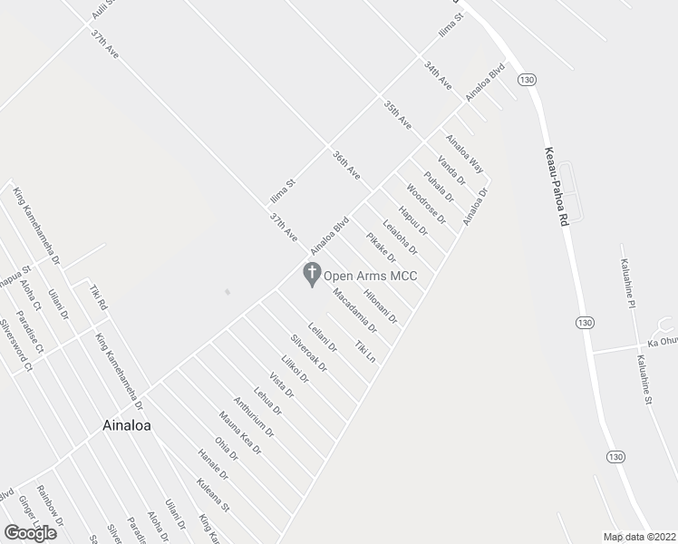 map of restaurants, bars, coffee shops, grocery stores, and more near 16-2056 Hilonani Drive in Pāhoa