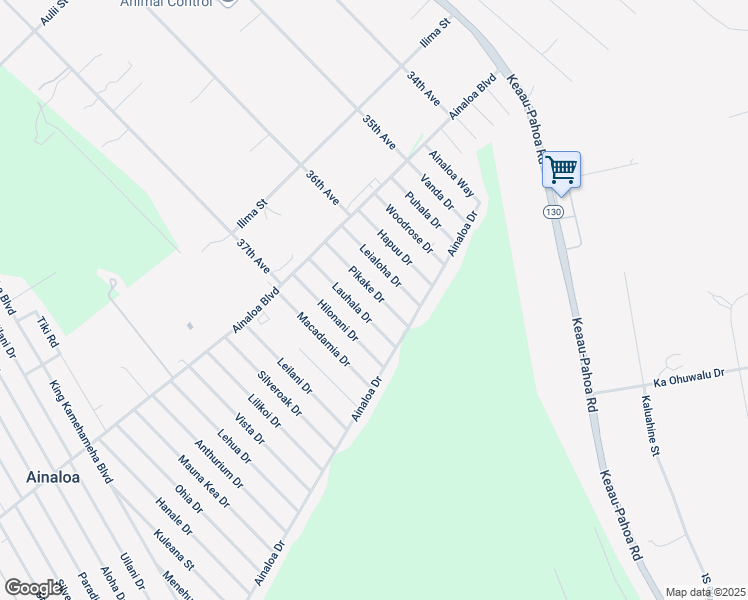 map of restaurants, bars, coffee shops, grocery stores, and more near 16-2073 Pikake Drive in Pāhoa