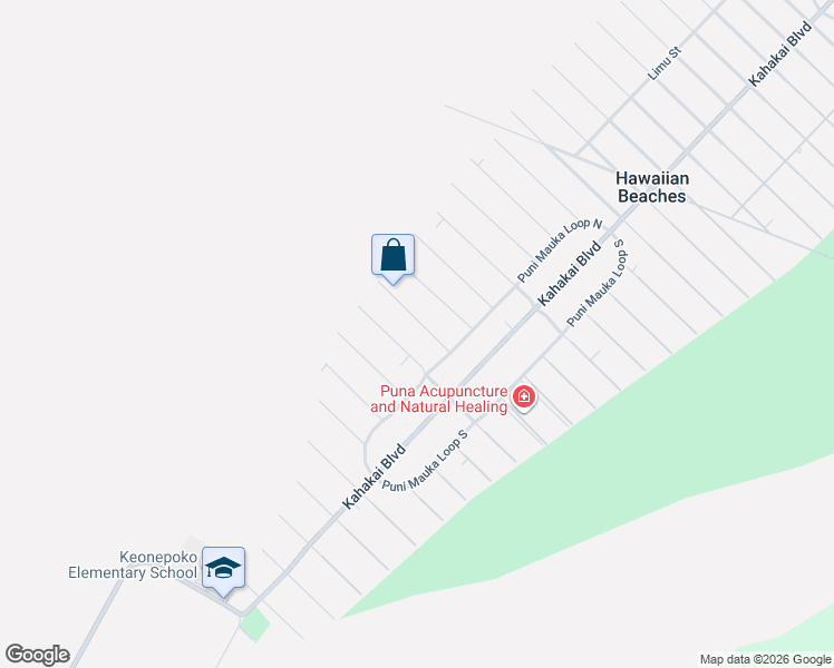 map of restaurants, bars, coffee shops, grocery stores, and more near 15-2712 Hee Street in Pāhoa
