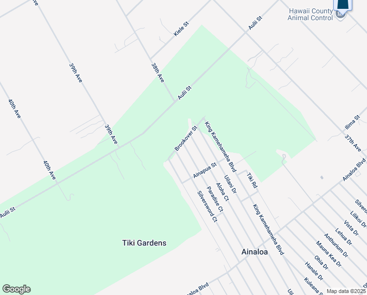 map of restaurants, bars, coffee shops, grocery stores, and more near 16-454 Brookover Street in Pāhoa