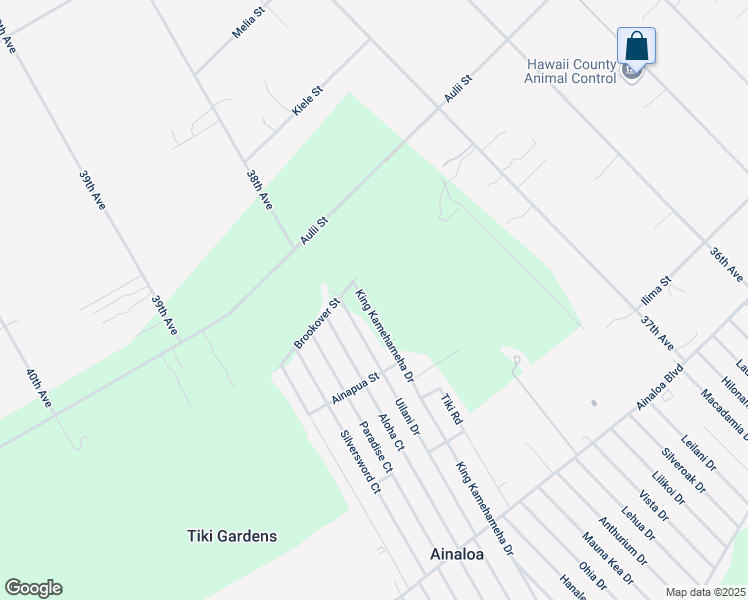 map of restaurants, bars, coffee shops, grocery stores, and more near 16-1877 King Kamehameha Drive in Pāhoa