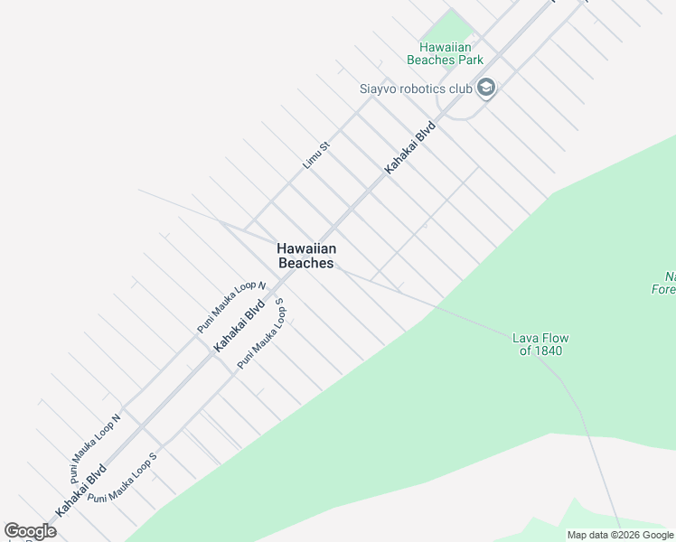 map of restaurants, bars, coffee shops, grocery stores, and more near 15-2772 Kawakawa Street in Pāhoa