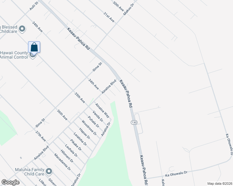 map of restaurants, bars, coffee shops, grocery stores, and more near 16-2053 Maile Way in Pāhoa
