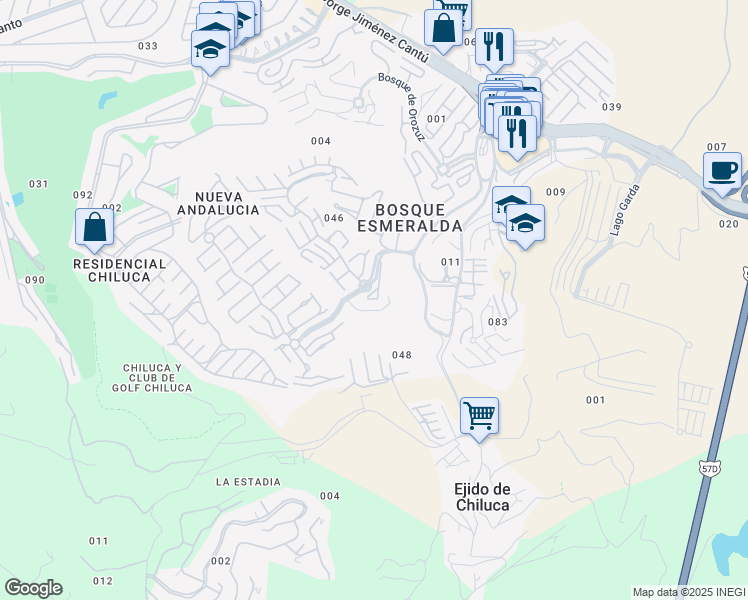 map of restaurants, bars, coffee shops, grocery stores, and more near in Ciudad López Mateos