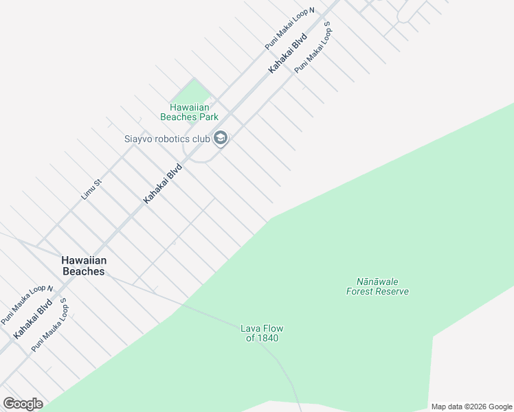 map of restaurants, bars, coffee shops, grocery stores, and more near 15-2813 Manalo Street in Pāhoa