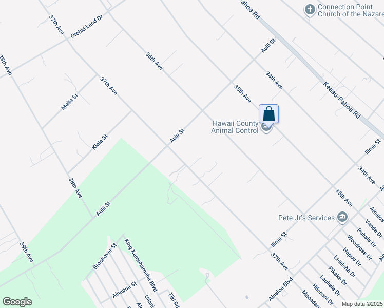 map of restaurants, bars, coffee shops, grocery stores, and more near 16-1881 37th Avenue in Pāhoa