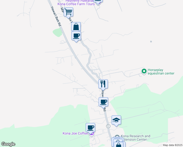 map of restaurants, bars, coffee shops, grocery stores, and more near 79-7425 Kuakini Highway in Kailua-Kona