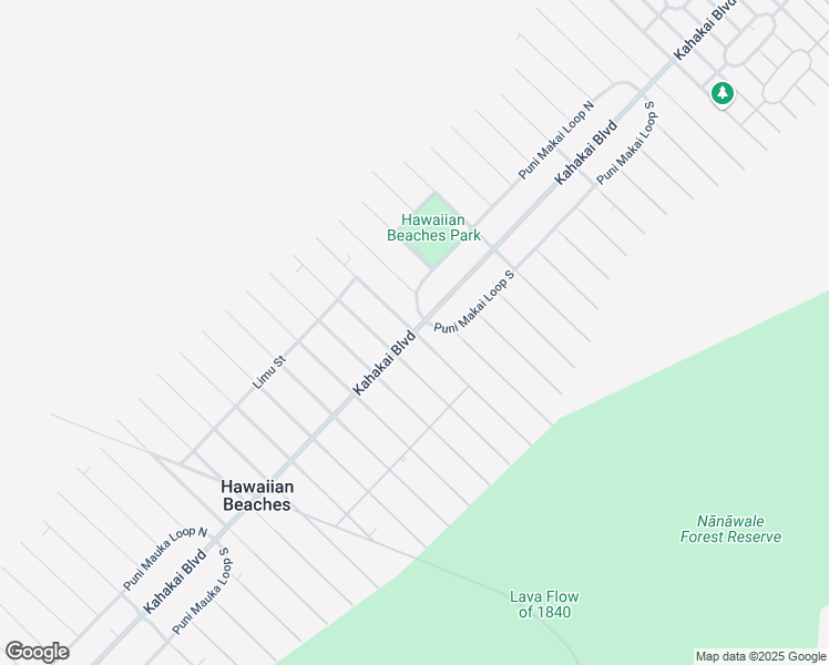 map of restaurants, bars, coffee shops, grocery stores, and more near 15 Kahakai Boulevard in Pāhoa