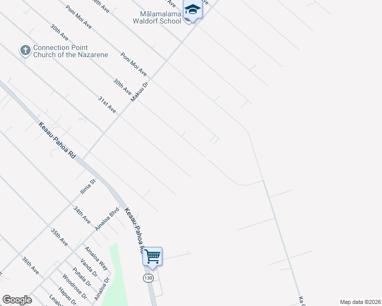 map of restaurants, bars, coffee shops, grocery stores, and more near 15-2053 30th Avenue in Keaau