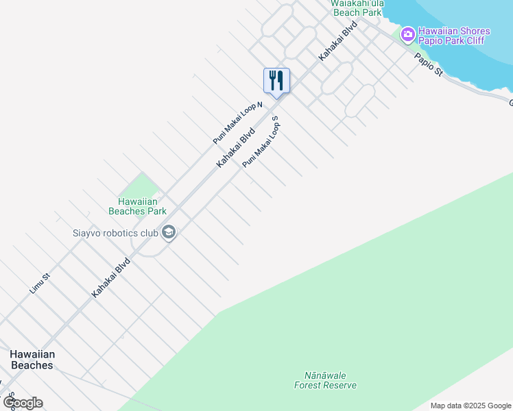 map of restaurants, bars, coffee shops, grocery stores, and more near 15-2791 Nehu Street in Pāhoa