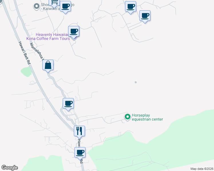 map of restaurants, bars, coffee shops, grocery stores, and more near 79-1091 Kaeo Place in Kealakekua