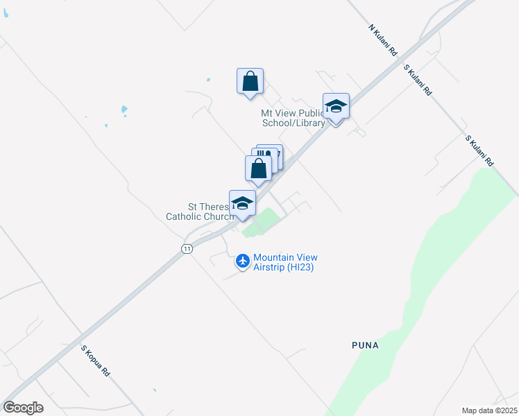 map of restaurants, bars, coffee shops, grocery stores, and more near 18-1333 Volcano Road in Mountain View