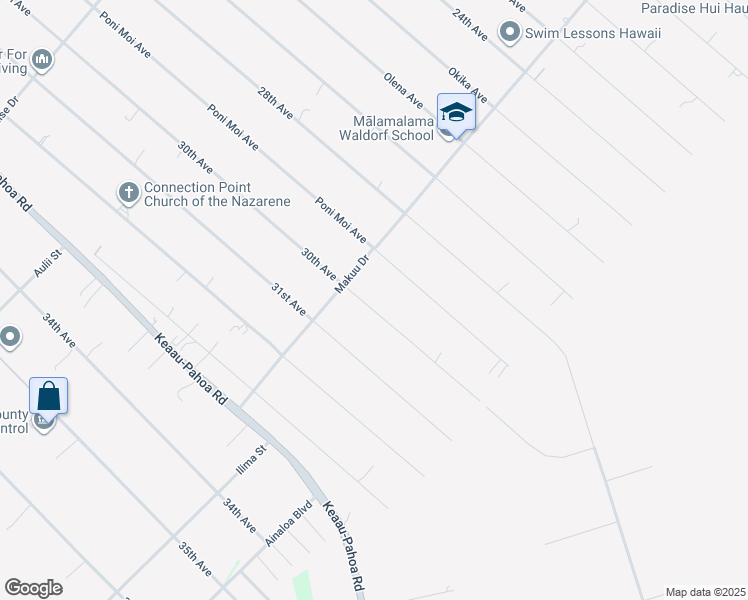 map of restaurants, bars, coffee shops, grocery stores, and more near 15-1987 30th Avenue in Keaau