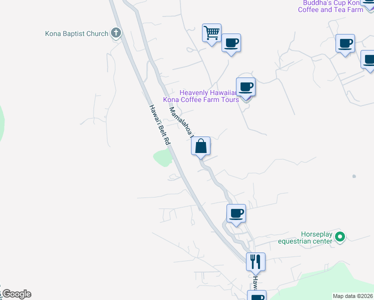 map of restaurants, bars, coffee shops, grocery stores, and more near in Honalo